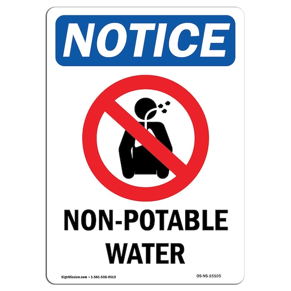 Signmission OSHA Notice, Sign, 5" Height, Non-Potable Water Sign, 5" X 3.5", Portrait OS-NS-D-35-V-15105 - main